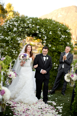 Greenery and Floral Wedding Arch at Santa Barbara Venue