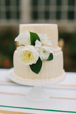 Ivory Wedding Cake With Combed Icing