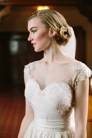 Lace Cap Sleeves on Wedding Gown