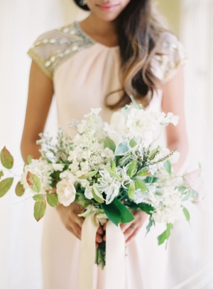 Loose Green White Bouquet