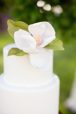 Magnolia Flower on Wedding Cake