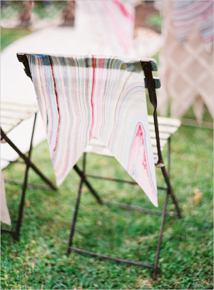 Marbled Fabric Wedding Chair Decor