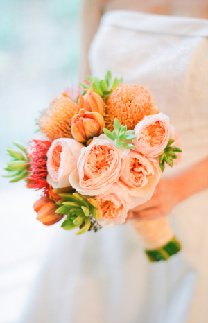 Peach and Pale Pink Bouquet