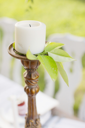 Pillar Candle on Gold Candlestick