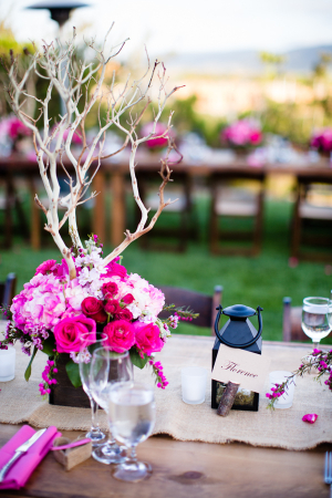 Pink Flower Centerpieces With Tall Branches