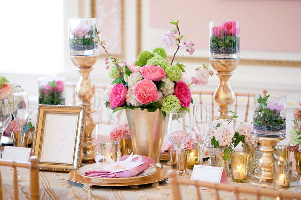 Pink Gold Woodland Tabletop