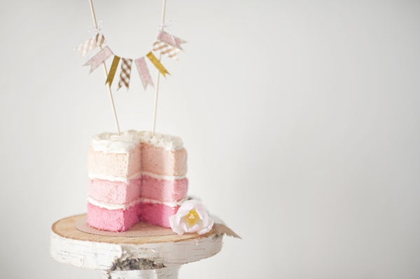Pink Ombre Naked Cake