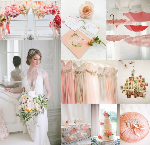 Pink Peach Gray Shabby Chic Wedding Colors