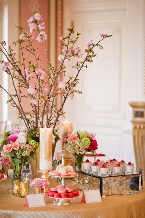 Pink and Green Wedding Dessert Table