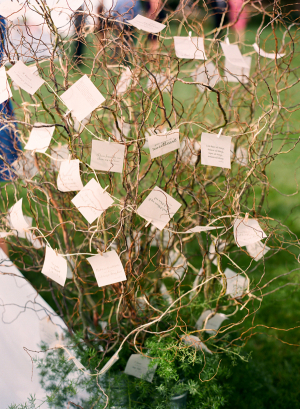 Reception Place Cards on Curly Branches