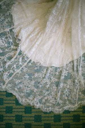 Sheer Lace Skirt on Bridal Gown