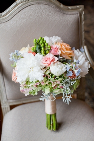 Spring Hydrangea Rose and Berry Bouquet
