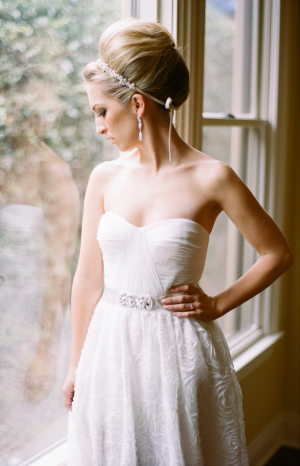 Strapless Bridal Gown With Rhinestone Belt