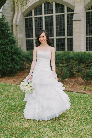 Strapless Wedding Gown With Ruffle Skirt