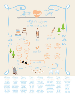 Sweet Graphic Wedding Seating Chart
