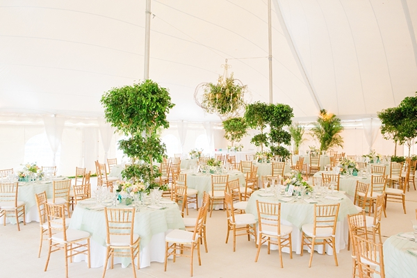 Tented Wedding Reception with Greenery