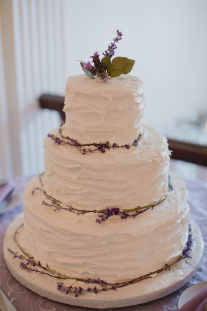 Textured Wedding Cake With Lavender