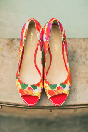 Tropical Floral Print Wedding Shoes