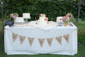 Vintage Cake Table With Lace Tablecloth