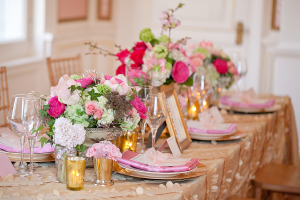 Vintage Pink Green and Gold Wedding Decor Ideas