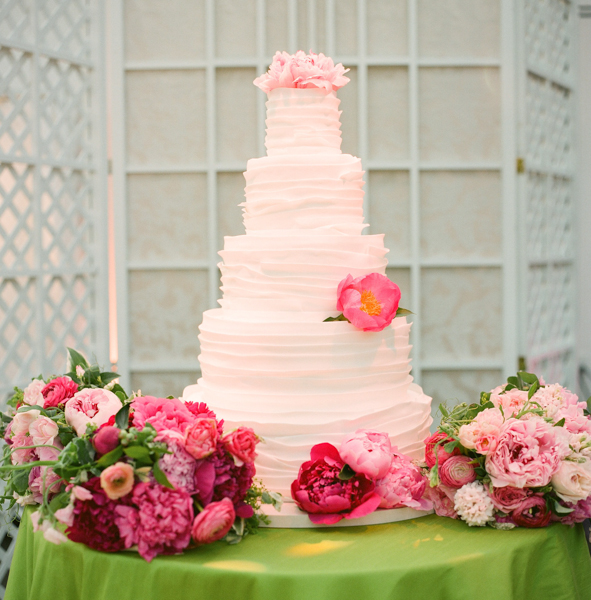 Wedding Cake With Ruffle Icing Details