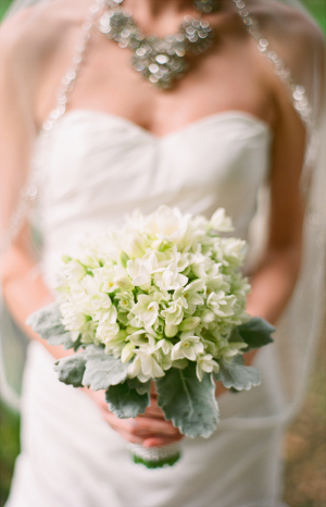 White Bud and Dusty Miller Bouquet