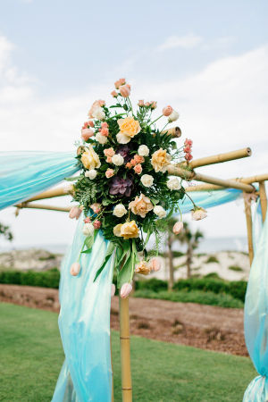Bamboo Wedding Arbor With Flowers