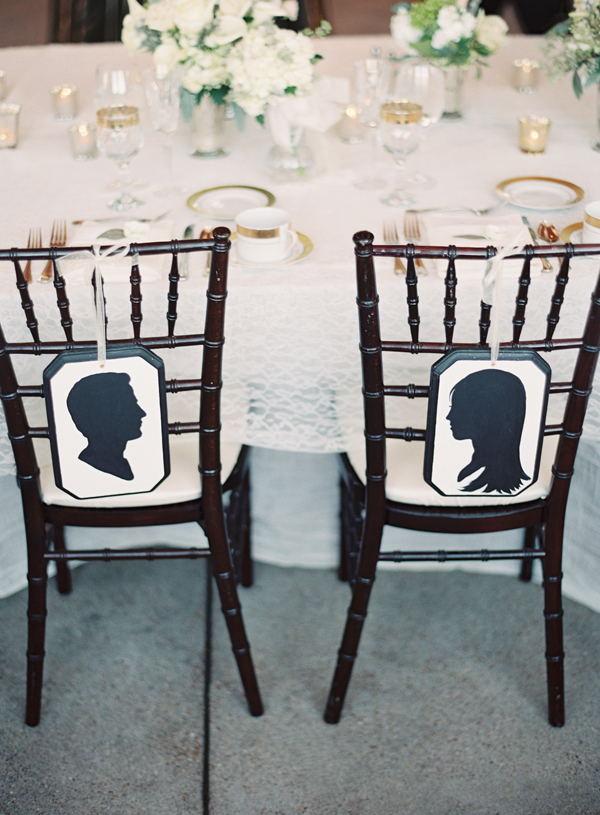 Bride and Groom Silhouette Chair Decor