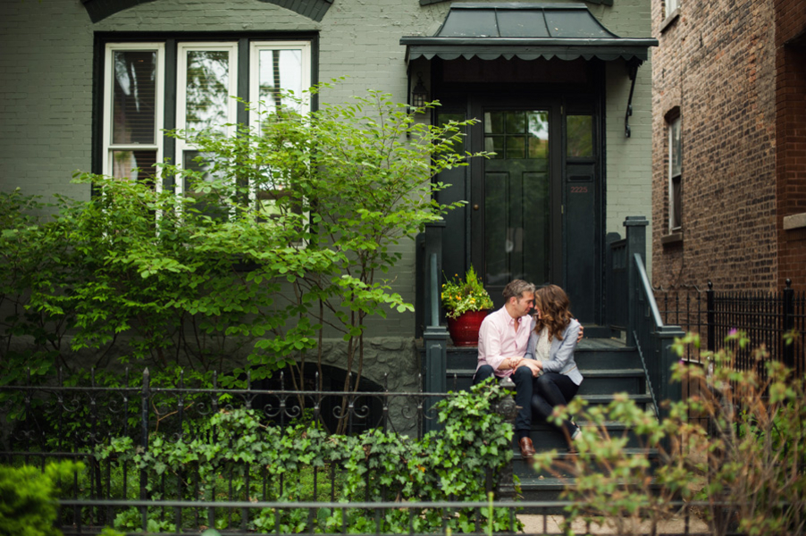 Couple Sitting on Chicago Front Stoop