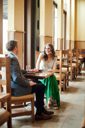 Couple in Chicago Restaurant Engagement Ideas