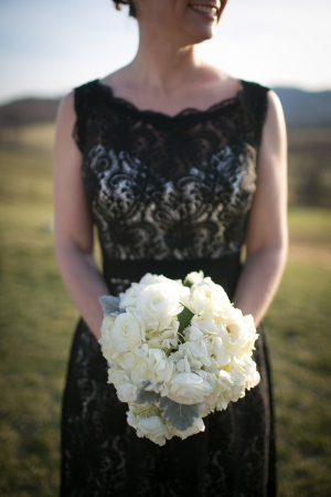 Cream Floral and Dusty Miller Bouquet