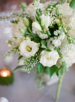 Cream and Green Floral Centerpiece