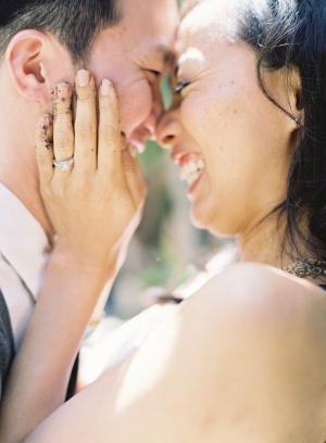 Engaged Couple Kissing From Caroline Tran