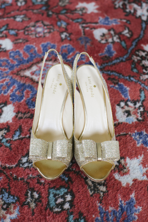 Gold Glitter Kate Spade Bridal Shoes