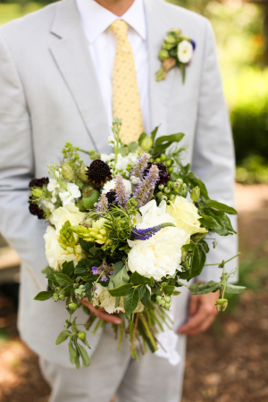 Gray and Yellow Grooms Suit
