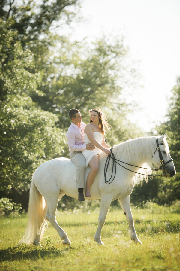Romantic Horseback Engagement Session