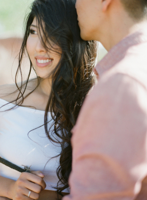 Loose Curls Long Hair Ideas for Engagement Photos