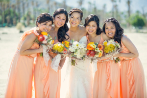 Peach Bridesmaids Dresses