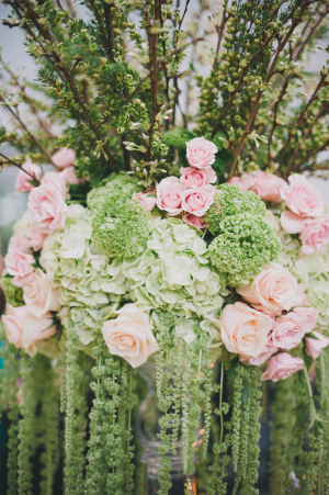 Pink and Green Wedding Arrangement