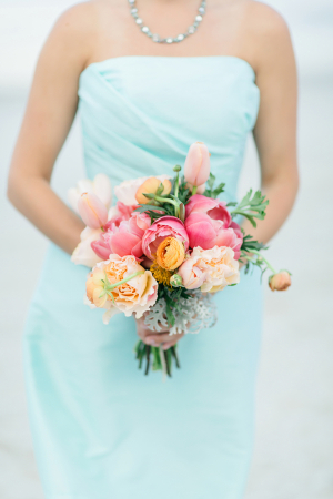 Pink and Yellow Bridesmaids Bouquet