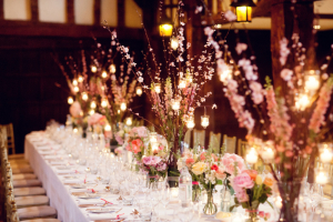 Tall Floral Arrangements With Hanging Votives
