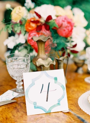 Watercolor Table Numbers