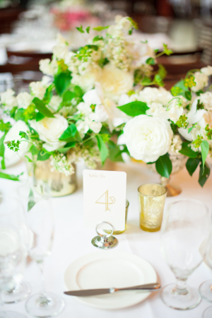 White Green Gold Spring Tabletop