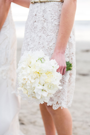 All White Bridesmaids Bouquet