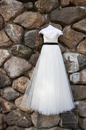 Bridal Gown With Black Sash