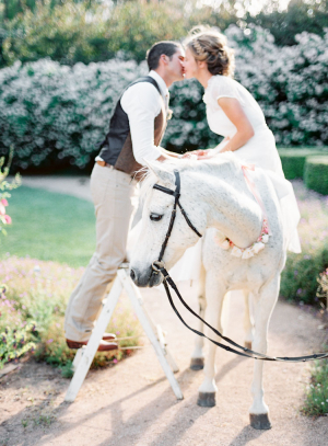 Bride and Groom with Horse