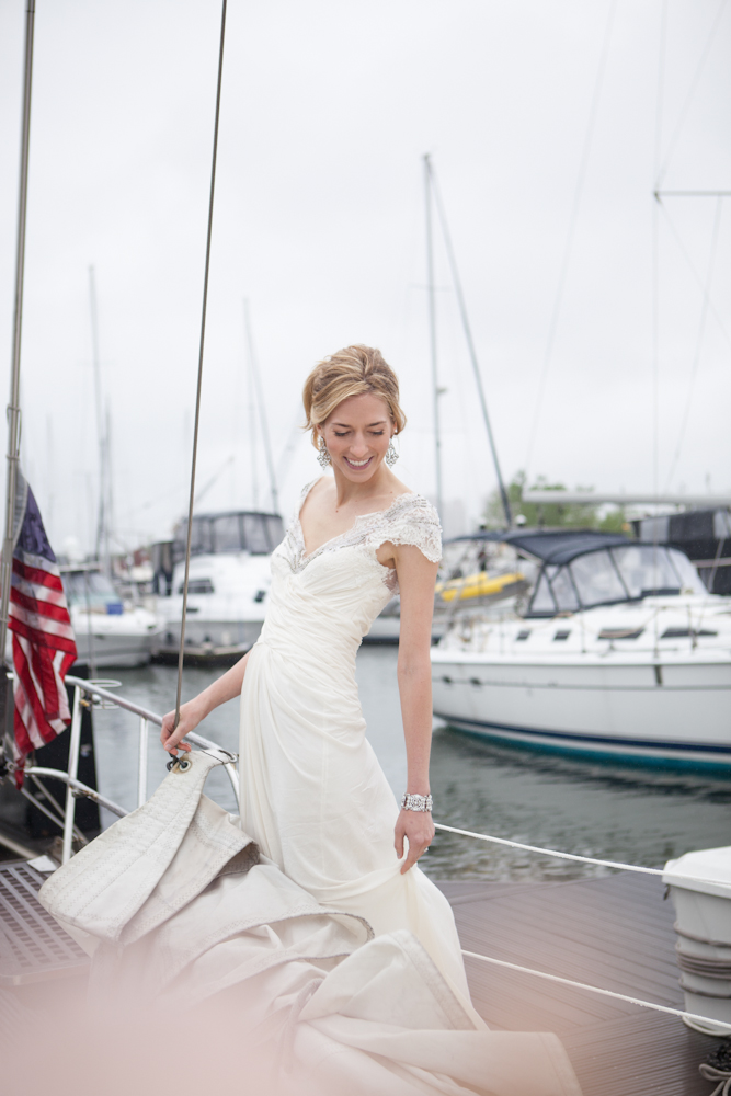 Bride on Sailboat