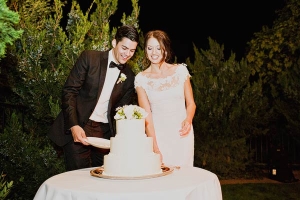 Cake Cutting Outdoor Wedding