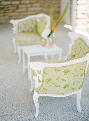 Chartreuse Chairs Wedding Lounge Area