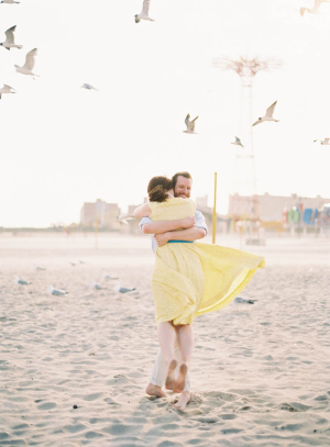 Couple Hugging on the Beach
